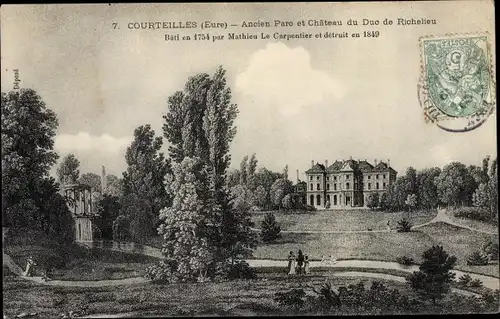 Künstler Ak Courteilles Eure, Parc, Chateau du Duc de Richelieu