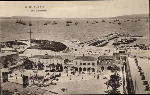 Ak Gibraltar, The Casemates, Hafenpartie