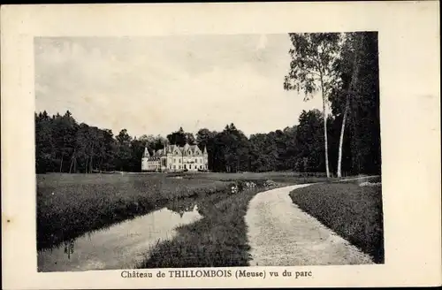 Ak Thillombois Meuse, Chateau de Thillombois, vue du parc