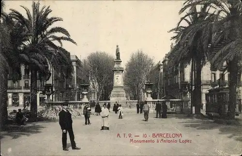 Ak Barcelona Katalonien Spanien, Monumento a Antonio Lopez