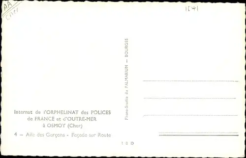 Ak Osmoy Cher, Internat de l'Orphelinat des Polices de France et d'Outre Mer, Aile des Garcons