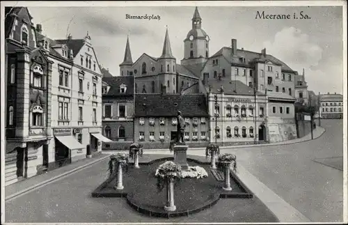 Ak Meerane in Sachsen, BIsmarckplatz
