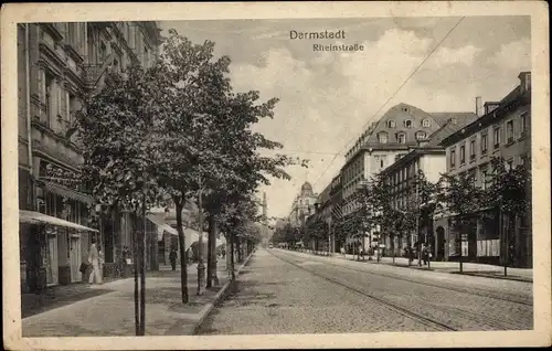 Ak Darmstadt in Hessen, Rheinstraße