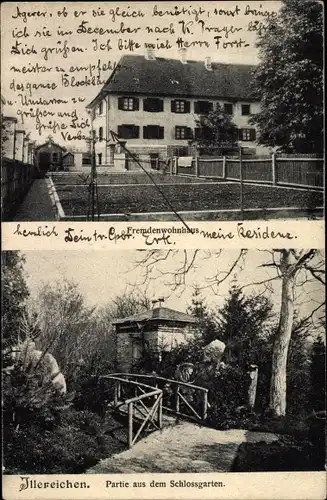 Ak Illereichen Altenstadt in Bayern, Fremdenwohnhaus, Partie aus dem Schlossgarten