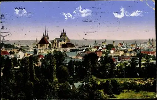 Ak Erfurt in Thüringen, Blick auf die Stadt