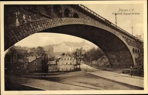 Ak Plauen im Vogtland, Friedrich August Brücke