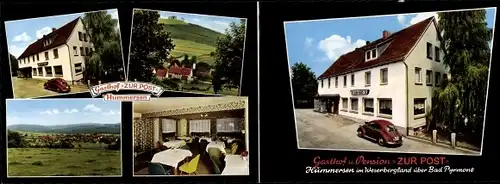 Klapp Ak Hummersen über Bad Pyrmont in Niedersachsen, Gasthof zur Post, Ort