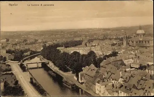 Ak Namur Wallonien, Ortsansicht, Brücke, La Sambre, Vues choisies de la vallee de la Meuse