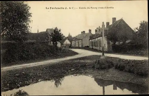 Ak La Fontenelle Loir et Cher, Entrée du Bourg route d'Arville