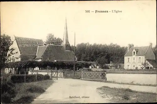 Ak Fresnes Loir et Cher, L'Eglise