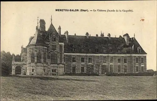 Ak Menetou Salon Cher, Chateau, facade de la Chapelle