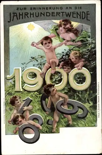 Ganzsachen Litho Glückwunsch Neujahr, Jahrhundertwende, Jahreszahl 1900, PP 8 C 4