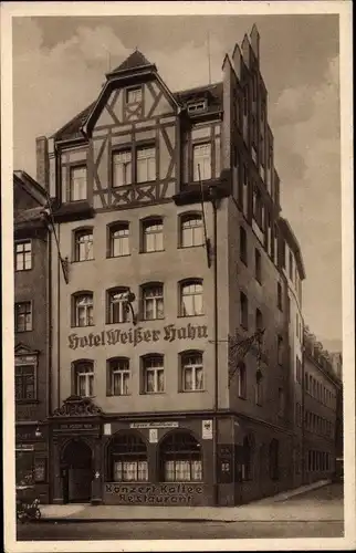 Ak Nürnberg in Mittelfranken Bayern, Hotel Weißer Hahn