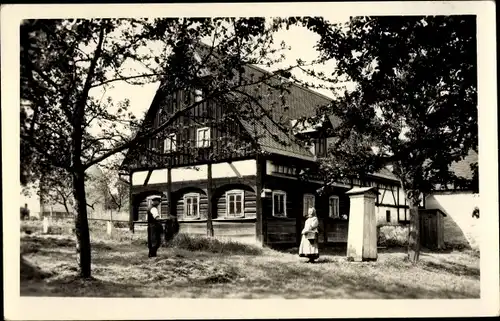 Foto Ak Cunewalde in der Lausitz, Altes Lausitzer Weberhaus