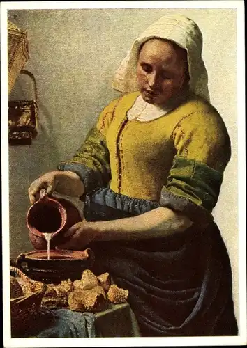 Künstler Ak Vermeer van Delft, Die Küchenmaid