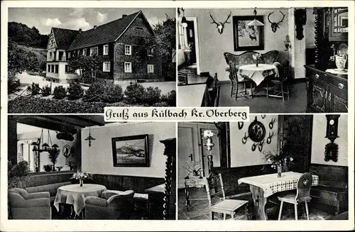 Ak Külbach Kreis Oberberg, Pension Bursch