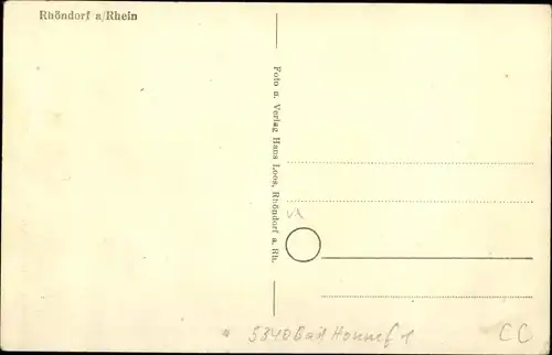 Ak Rhöndorf Bad Honnef Rhein Sieg Kreis, Gesamtansicht