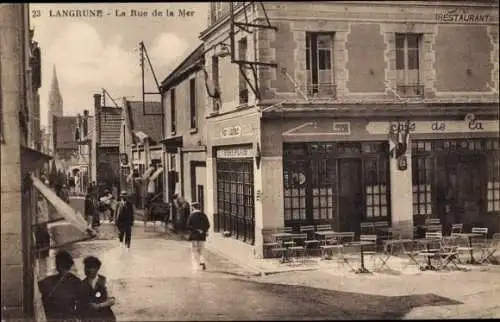 Ak Langrune Calvados, La Rue de la Mer