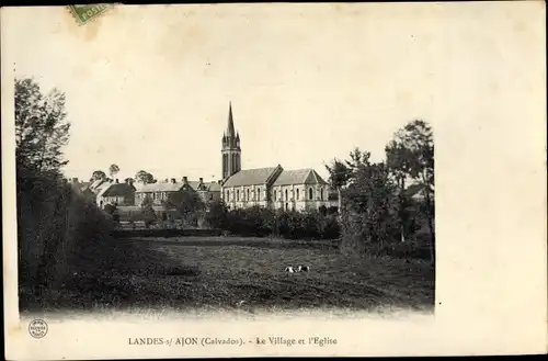 Ak Landes Ajon Calvados, Le Village et l'Eglise