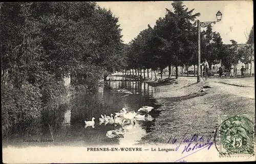 Ak Fresnes en Woëvre Meuse, Uferpartie, Le Longeau