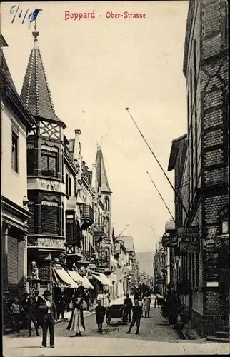 Ak Boppard im Rhein Hunsrück Kreis, Partie in der Oberstraße, Geschäfte, Hotel Lange