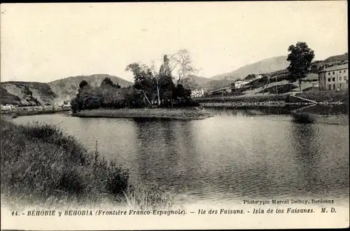 Ak Ile des Faisans Pyrénées Atlantiques, Frontière Franco Espagnole, condominio