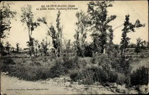 Ak La Fère Aisne, Faubourg St Firmin, Le Jardin Public