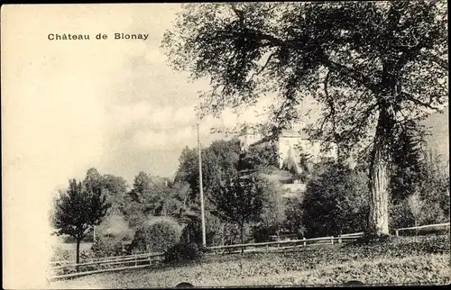 Ak Blonay Vaud Waadt, Château, vue extérieure, arbres
