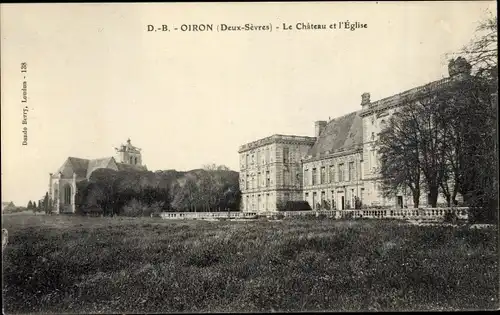 Ak Oiron Deux Sèvres, Le Chateau et l'Eglise