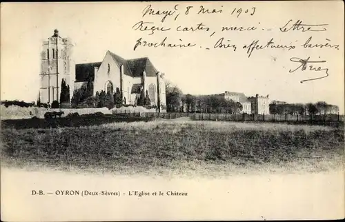 Ak Oiron Deux Sèvres, L'Eglise et le Chateau