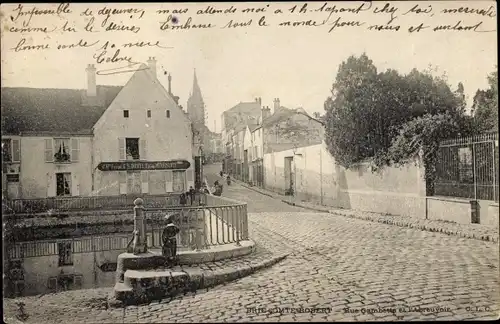 Ak Brie Comte Robert Seine et Marne, Rue Gambetta et l'Abreuvoir