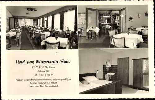 Ak Remagen im Kreis Ahrweiler, Hotel zum Winzerverein