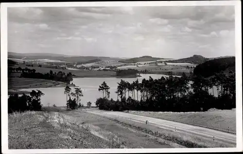 Ak Talsperre Pirk bei Oelsnitz Vogtland, Landschaftsblick