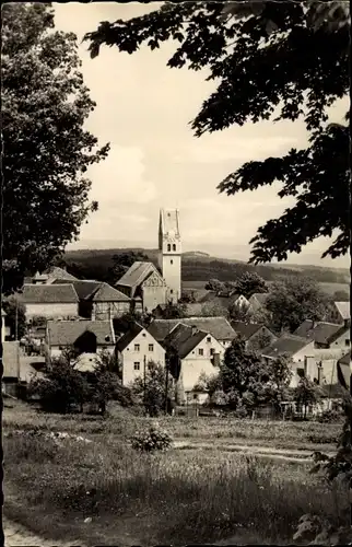 Ak Schönberg am Kapellenberg Bad Brambach im Vogtland, Blick auf den Ort, Kirche