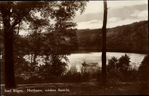 Ak Sassnitz auf der Insel Rügen, Herthasee, Bootspartie