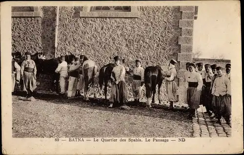 Ak Batna Algerien, Le Quartier des Spahis, Le Pansage