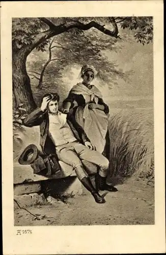 Künstler Ak von Ramberg, A., Goethes Hermann und Dorothea, Unterm Birnbaum
