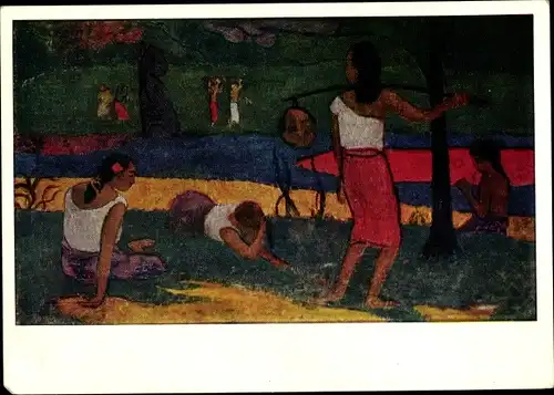 Künstler Ak Gauguin, Paul, Junge Tahitianerinnen am Strand
