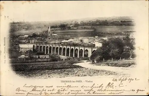 Ak Thonnes les Pres Meuse, Viaduc, Brückenpartie