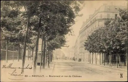 Ak Neuilly sur Seine Hauts de Seine, Boulevard et rue du Chateau