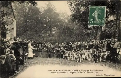 Ak Beaumont le Roger Eure, Forêt, la Chapelle St Marc