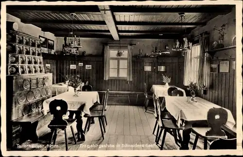 Ak Tellerhäuser Breitenbrunn Erzgebirge, Erzgebirgsstube in Schneiders Gasthof