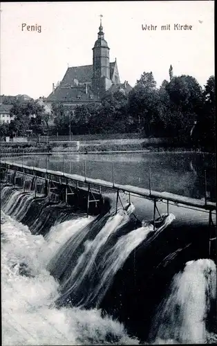 Ak Penig in Sachsen, Wehr, Kirche