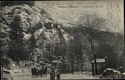 Ak Saint Maurice sur Moselle Vosges, Ballon d'Alsace, Les Rochers du Cerf