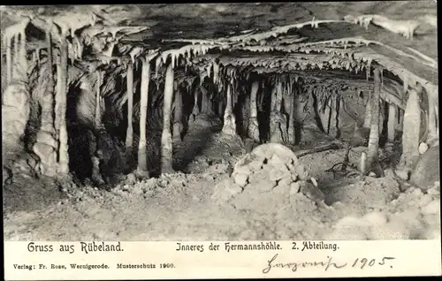 Ak Rübeland Oberharz am Brocken, Inneres der Hermannshöhle, 2. Abteilung