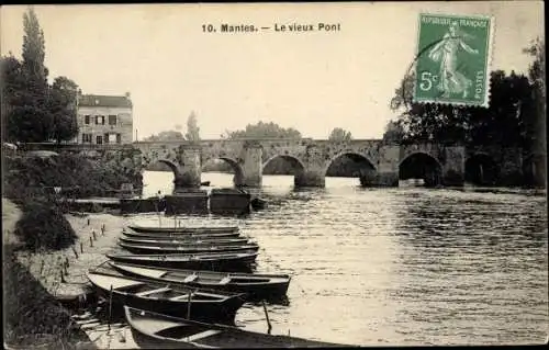 Ak Mantes Yvelines, Le vieux Pont