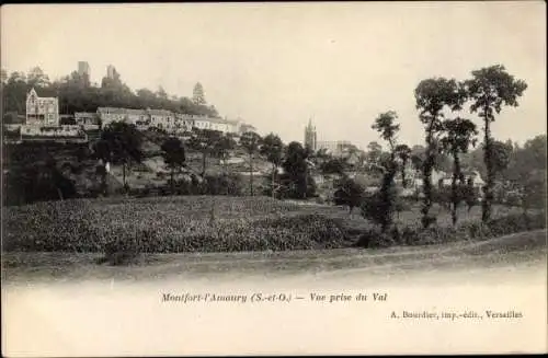 Ak Montfort l'Amaury Yvelines, Vue prise du Val