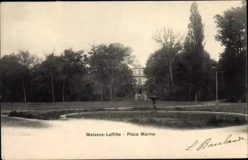 Ak Maisons Laffitte Yvelines, Place Marine