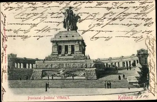 Ak Koblenz in Rheinland Pfalz, Provinzialdenkmal Kaiser Wilhelm I, Stengel 17299