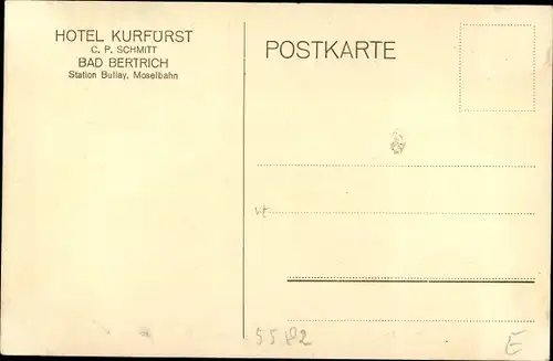 Ak Bad Bertrich in der Eifel, Hotel Kurfürst, C. P. Schmitt